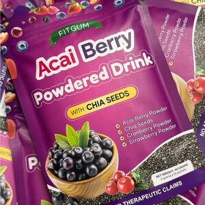 Acai Berry Powdered Drink with Chia Seeds